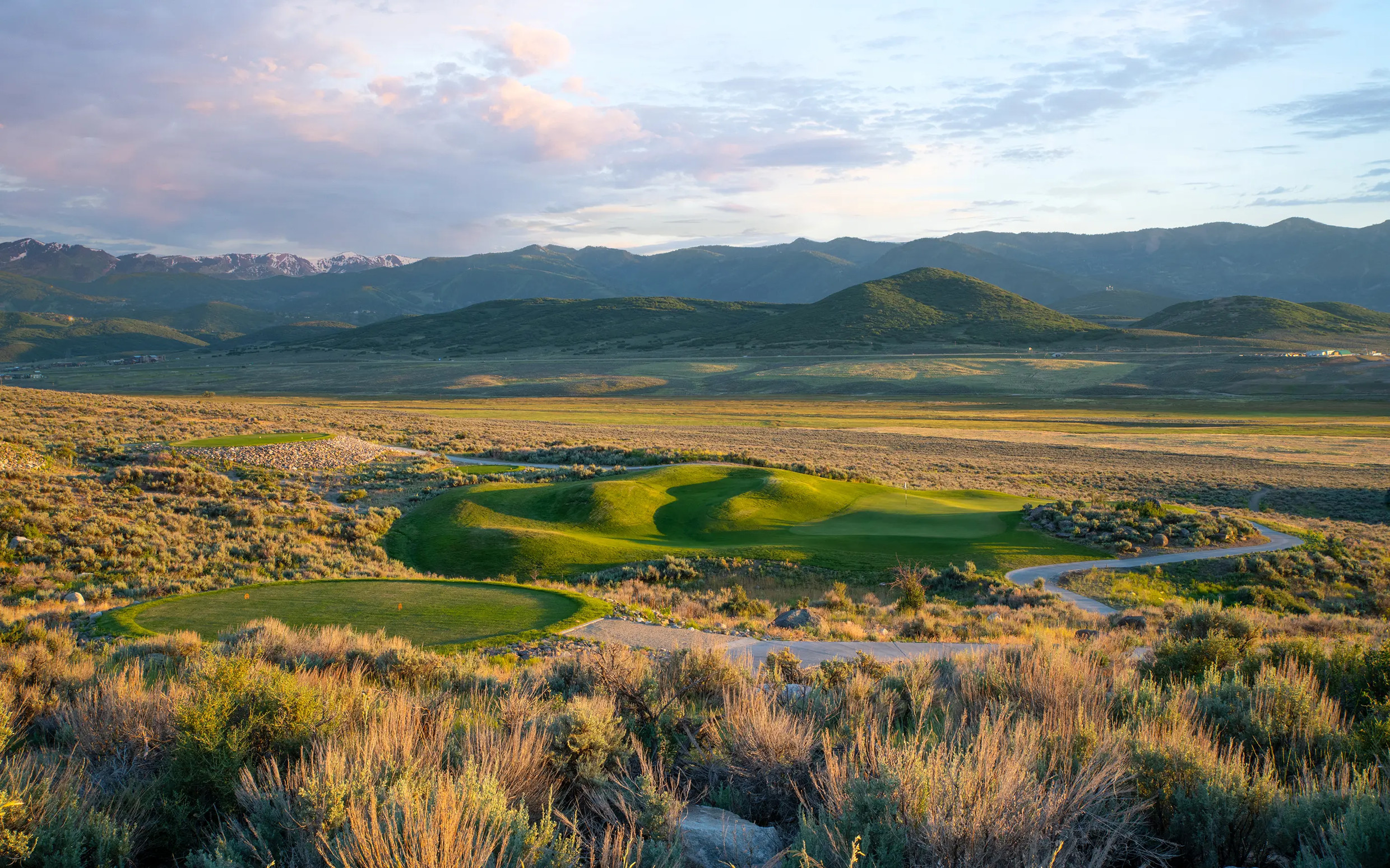 The Hills par-3 course green at Promontory Club, Park City Utah
